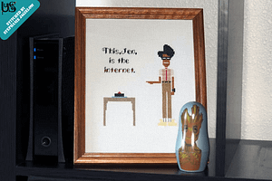 Jen, The IT Crowd Geeky cross stitch Jen, The IT Crowd Geeky cross stitch